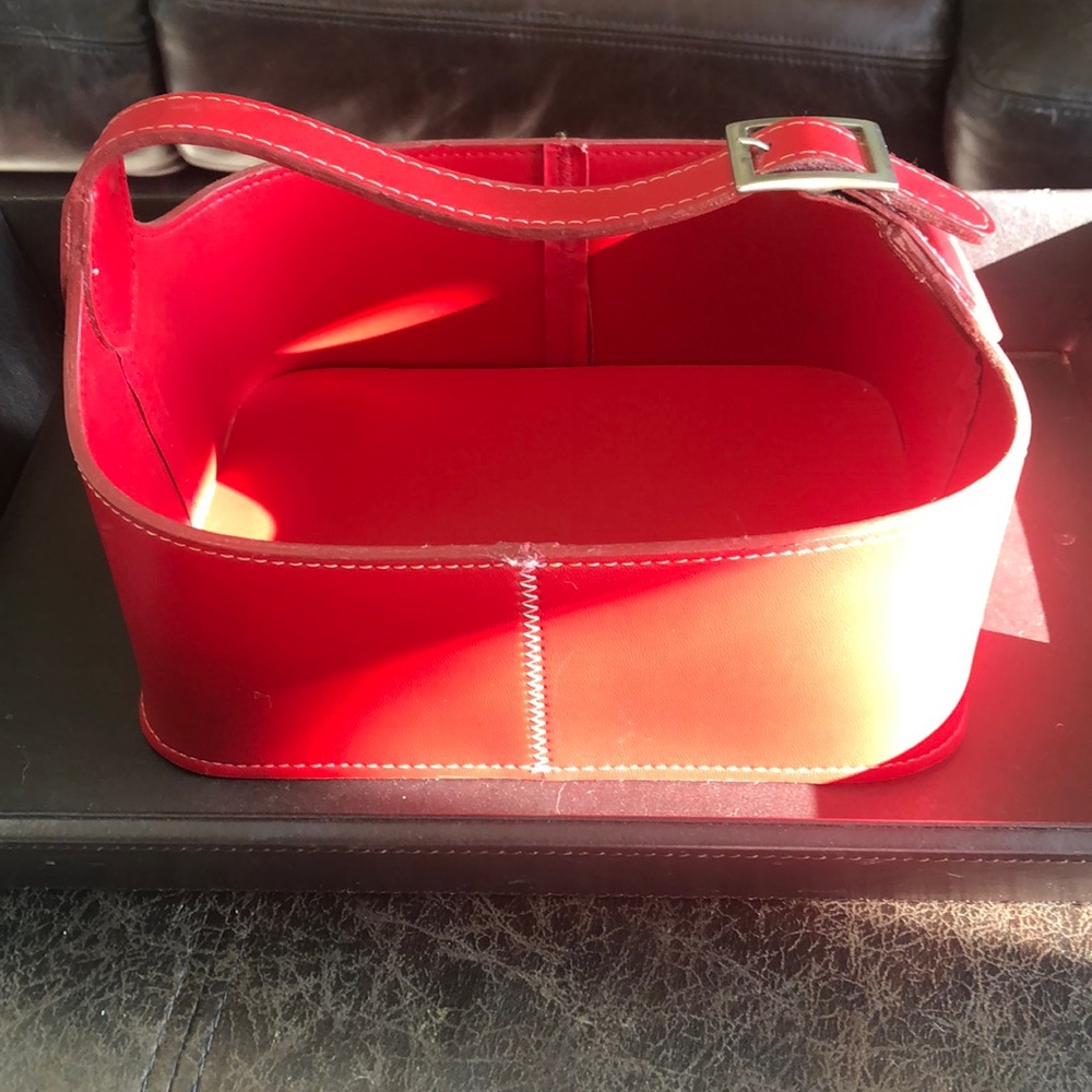 Red Leather Basket